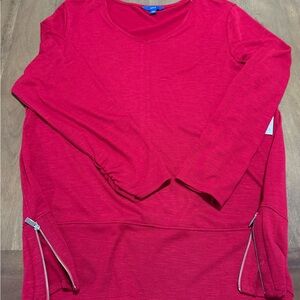Apt. 9 Red V-Neck Long Sleeve Top
